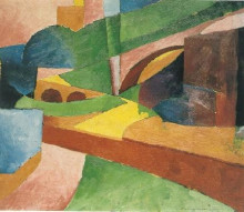 Картина "untitled (landscape with bridge)" художника "шамберг мортон"
