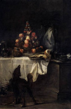 Репродукция картины "the buffet" художника "шарден жан батист симеон"