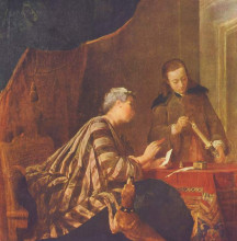 Копия картины "lady sealing a letter" художника "шарден жан батист симеон"