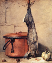 Репродукция картины "rabbit and copper pot" художника "шарден жан батист симеон"