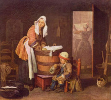 Копия картины "the&#160;laundress" художника "шарден жан батист симеон"