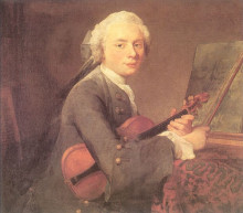 Копия картины "young man with a violin (portrait of charles theodose godefroy)" художника "шарден жан батист симеон"