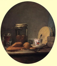 Репродукция картины "jar of apricots" художника "шарден жан батист симеон"