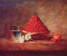 Картина "strawberry basket canasta de fresas" художника "шарден жан батист симеон"