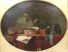 Репродукция картины "the instruments&#160;of music&#160;calendar" художника "шарден жан батист симеон"