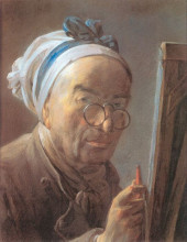 Копия картины "self-portrait with an easel" художника "шарден жан батист симеон"