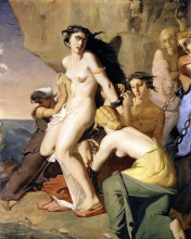 Репродукция картины "andromeda chained to the rock by the nereids" художника "шассерио теодор"