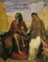 Репродукция картины "othello and desdemona in venice" художника "шассерио теодор"
