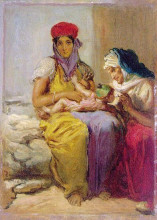 Картина "young moorish woman nursing her child" художника "шассерио теодор"
