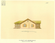 Репродукция картины "architectural project of private house. side facade." художника "шевченко тарас"