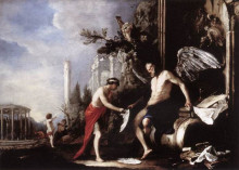 Репродукция картины "allegory of time" художника "шёнфельд иоганн генрих"