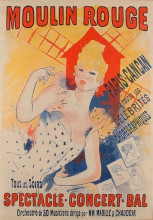 Репродукция картины "moulin rouge, paris, cancan" художника "шере жюль"