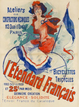 Картина "l&#39;etendard fran&#231;ais (quai d&#39;orsay bicycle shop)" художника "шере жюль"