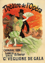 Репродукция картины "th&#233;&#226;tre de l&#39;op&#233;ra, carnaval 1896, grand veglione de gala" художника "шере жюль"