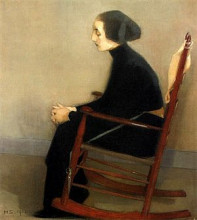Репродукция картины "the seamstress (the working woman)" художника "шерфбек хелена"