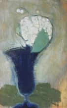 Копия картины "lilies of the valley in a blue vase ii" художника "шерфбек хелена"