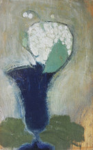 Картина "lilies of the valley in a blue vase ii" художника "шерфбек хелена"