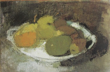 Репродукция картины "still life in green" художника "шерфбек хелена"