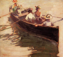Репродукция картины "boating" художника "шиле эгон"
