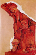 Копия картины "composition with three male figures (self portrait)" художника "шиле эгон"