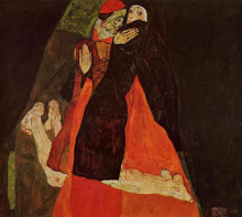 Картина "cardinal and nun (caress)" художника "шиле эгон"