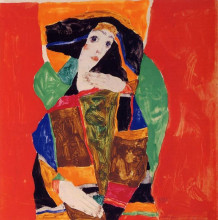 Репродукция картины "portrait of a woman" художника "шиле эгон"