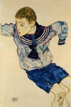 Копия картины "boy in a sailor suit" художника "шиле эгон"
