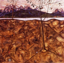 Картина "river landscape" художника "шиле эгон"