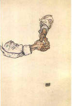 Репродукция картины "study of hands" художника "шиле эгон"