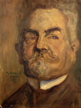 Картина "portrait of leopold czihaczek (head of a bearded man i)" художника "шиле эгон"