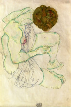 Копия картины "sitting woman" художника "шиле эгон"