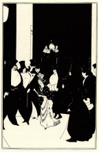 Копия картины "lady gold&#39;s escort" художника "бёрдслей обри"