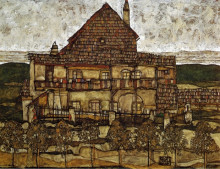 Репродукция картины "house with shingles" художника "шиле эгон"