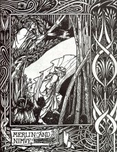 Репродукция картины "merlin and nimue" художника "бёрдслей обри"