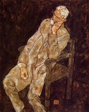 Копия картины "portrait of an old man (johann harms)" художника "шиле эгон"