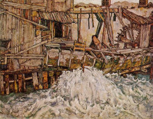 Репродукция картины "the mill" художника "шиле эгон"