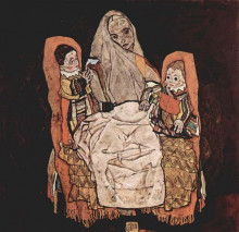 Картина "mother with two children" художника "шиле эгон"