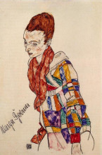 Копия картины "portrait of marga boerner" художника "шиле эгон"