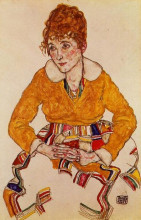 Картина "portrait of the artist&#39;s wife" художника "шиле эгон"