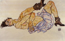 Картина "reclining female nude" художника "шиле эгон"