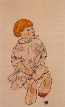Репродукция картины "seated child" художника "шиле эгон"