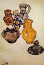 Репродукция картины "ceramics" художника "шиле эгон"