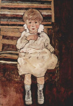 Копия картины "seated child" художника "шиле эгон"
