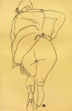 Копия картины "semi nude, back view" художника "шиле эгон"