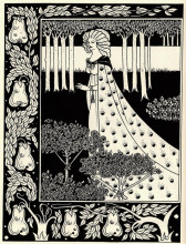 Репродукция картины "the beale isoud at joyous gard" художника "бёрдслей обри"