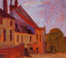 Копия картины "houses on the town square in klosterneuberg" художника "шиле эгон"