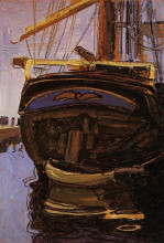 Копия картины "sailing ship with dinghy" художника "шиле эгон"