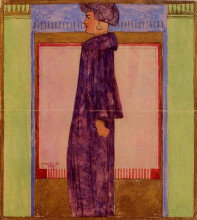 Картина "standing woman" художника "шиле эгон"