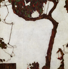Репродукция картины "autumn tree with fuchsias" художника "шиле эгон"