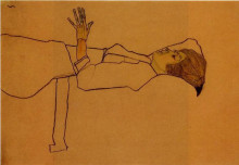 Репродукция картины "clothed woman, reclining" художника "шиле эгон"